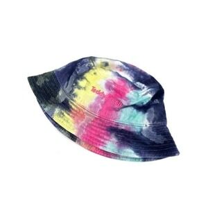 Teddy Fresh Tie Dye Bucket Hat Multicolor Embroidered Logo Cotton Streetwear